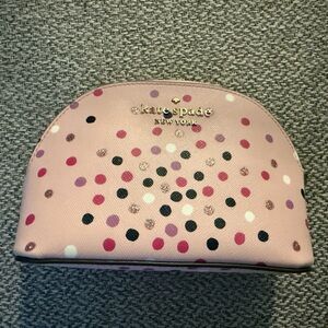 Kate Spade Blush and Black Dot Pouch